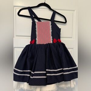 Dollcake Forget Me Not Navy and Red Striped Formal Dress